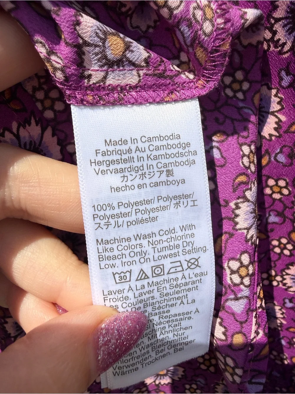J. Crew Ditsy Floral Pink Purple Blouse
